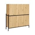 Bessagi Home, Highboard Holz 'Jasmina', Massiv, Eiche, 118/131/41.5 cm