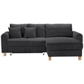 Ecksofa Lille Dunkelgrau Cord Dunkelgrau 