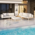 Gartenlounge Änna Creme aus Metall/Textil