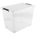 Based, Box mit Deckel Action in Schwarz/Transparent ca. 80l