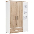 Drehtürenschrank in Weiss/Artisan Eiche