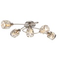 GLOBO KRIS Deckenleuchte nickel matt, Chrom, Glaskristalle klar, LxBxH:614x360x210, ex