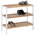 Schuhregal in Weiss/Naturfarben