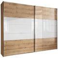 Voleo Schwebetürenschrank in weiss, eiche bianco , Arco , 300x236x67 cm , 000442005140