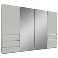 Novel Schwebetürenschrank in weiss , Malibu , Metall , 8 Fächer , 330x217x67 cm , Dekorfolie,Dekorfolie,Nachbildung,Nachbildung , Typenauswahl, Beimöbel erhältlich, umfangreiches Zubehör erhältlich, In verschiedenen Grössen erhältlich, in ver