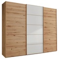 Linea Natura Schwebetürenschrank in weiss, eiche bianco , Cardiff , Holzwerkstoff , teilmassiv , 6 Fächer , 250x217x67 cm , glänzend,Echtholz, Nachbildung , in verschiedenen Holzarten erhältlich, In verschiedenen Grössen erhältlich , 0004420295