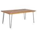 Xora Couchtisch in holz, metall 107/60/45 cm , Jamuna , Naturfarben, Schwarz , Recyclingholz , massiv , 60x45x107 cm , pulverbeschichtet,antik,Echtholz , 000480000101