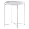 Carryhome, Carryhome Beistelltisch in metall 47,5/47,5/53 cm , Tim , weiss , 47.5x53x47.5 cm , pulverbeschichtet , abnehmbares Tablett , 000537000301