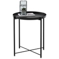 Carryhome, Carryhome Beistelltisch in metall 47,5/47,5/53 cm , Tim , Schwarz , 47.5x53x47.5 cm , pulverbeschichtet , abnehmbares Tablett , 000537000302