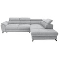 Stylife Wohnlandschaft inkl. funktion in webstoff silberfarben , Marola -Exklusiv- , Textil , 237 cm , matt,Webstoff , fleckschutzimprägniert, Fussart wählbar, Stoffauswahl, seitenverkehrt erhältlich, Hocker erhältlich, Rücken echt , 00055300953