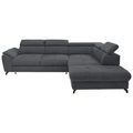 Stylife Wohnlandschaft inkl. funktion in webstoff anthrazit , Marola -Exklusiv- , Textil , 237 cm , matt,Webstoff , fleckschutzimprägniert, Fussart wählbar, Stoffauswahl, seitenverkehrt erhältlich, Hocker erhältlich, Rücken echt , 000553009540