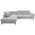 Stylife Wohnlandschaft inkl. funktion in webstoff silberfarben , Marola -Exklusiv- , Textil , 237 cm , matt,Webstoff , fleckschutzimprägniert, Fussart wählbar, Stoffauswahl, seitenverkehrt erhältlich, Hocker erhältlich, Rücken echt , 00055300954