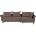 Carryhome Ecksofa in webstoff braun , Calabria , Textil , 282x182 cm , matt,Webstoff , Stoffauswahl, seitenverkehrt erhältlich , 000553009318