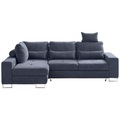 MID.YOU Ecksofa in flachgewebe dunkelgrau , Asti , 260x188 cm , 000553011001