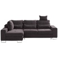 Hom`in Ecksofa in flachgewebe dunkelbraun , Asti , 260x188 cm , 000553011005