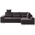 Hom`in Ecksofa in flachgewebe dunkelbraun , Asti , 260x188 cm , 000553011014