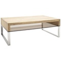 Novel Couchtisch in holz, metall, glas 110/70/39 cm , Hilary , Eichefarben, Edelstahlfarben, Bronzefarben , Eiche , massiv , 70x39 cm , lackiert,lackiert,farbig, bronziert,Echtholz , 000575015401