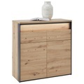 Voleo Kommode 88/88/38 cm , Edra , Schwarz, Eiche Artisan , Holzwerkstoff , 4 Fächer , 2 Schubladen , 88x88x38 cm , Melamin,Nachbildung , Typenauswahl, Beimöbel erhältlich, stehend , 000589000513