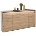 Voleo Sideboard 174/88/38 cm , Edra , Schwarz, Eiche Artisan , Holzwerkstoff , 174x88x38 cm , Melamin,Melamin,Nachbildung , Beimöbel erhältlich , 000589000515