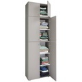 MID.YOU, MID.YOU Kleiderschrank in grau, weiss , Lona Xxl , Kunststoff , 3 Fächer , 70x223x39 cm , melaminharzbeschichtet,Nachbildung , 000657007677