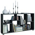 MID.YOU Regal 117/62/20 cm schwarz , Pintal , Holzwerkstoff , 117x62x20 cm , melaminharzbeschichtet,Nachbildung , erweiterbar , 000657014906