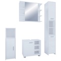 VCM, 4-tlg. Komplett Badmöbel Badschrank Bad Unterschrank Hochschrank Set Zalo I 4-tlg. Komplett Badmöbel Badschrank Bad Unterschrank Hochschrank Set Zalo I