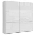 Carryhome Schwebetürenschrank in weiss , Leader , Holzwerkstoff , 2 Fächer , 200.1x209.7x61.2 cm , Hochglanz, Dekorfolie,Nachbildung , umfangreiches Zubehör erhältlich, In verschiedenen Grössen erhältlich,umfangreiches Zubehör erhältlich, In 
