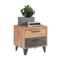 Carryhome Nachtkästchen in dunkelgrau, eiche artisan , Raven , Kunststoff , 49.8x48.5x41.5 cm , Dekorfolie,Nachbildung , 000687018824