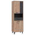 Carryhome, Carryhome Regal 59,8/192,5/41,5 cm dunkelgrau, eiche artisan , Raven , Kunststoff , 3 Fächer , 59.8x192.5x41.5 cm , Dekorfolie,Dekorfolie,Nachbildung,Nachbildung , Beimöbel erhältlich , 000687018827