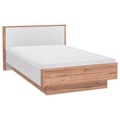 Xora Bett 120/200 cm in weiss, eichefarben , Tess-Top- , Holzwerkstoff , 120x200 cm , Dekorfolie,Nachbildung , 000687023301