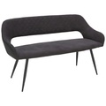 Carryhome Sitzbank in metall, textil anthrazit, schwarz , Boris , 140x80x62 cm , pulverbeschichtet,Webstoff , 000758012004