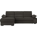 Cantus Ecksofa in webstoff dunkelbraun , Norman -Exklusiv- , Textil , Uni , 258x166 cm , matt,Webstoff , Typenauswahl, Stoffauswahl, seitenverkehrt erhältlich , 00081200013D