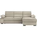 Cantus Ecksofa in webstoff beige , Norman -Exklusiv- , Textil , Uni , 258x166 cm , matt,Webstoff , Typenauswahl, Stoffauswahl, seitenverkehrt erhältlich, Hocker erhältlich , 00081200013F