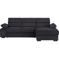 Cantus Ecksofa in webstoff anthrazit , Norman -Exklusiv- , Textil , Uni , 258x166 cm , matt,Webstoff , Typenauswahl, Stoffauswahl, seitenverkehrt erhältlich, Hocker erhältlich , 00081200013G