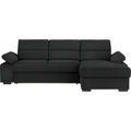 Cantus Ecksofa in webstoff schwarz , Norman -Exklusiv- , Textil , Uni , 258x166 cm , matt,Webstoff , Typenauswahl, Stoffauswahl, seitenverkehrt erhältlich, Hocker erhältlich , 00081200013J