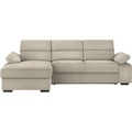 Cantus Ecksofa in webstoff beige , Norman -Exklusiv- , Textil , Uni , 258x166 cm , matt,Webstoff , Typenauswahl, Stoffauswahl, seitenverkehrt erhältlich , 00081200012V