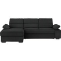 Cantus Ecksofa in webstoff schwarz , Norman -Exklusiv- , Textil , Uni , 258x166 cm , matt,Webstoff , Typenauswahl, Stoffauswahl, seitenverkehrt erhältlich , 00081200012Y
