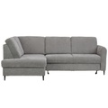Carryhome Ecksofa in chenille grau , Rega , 241x184 cm , 000812008502