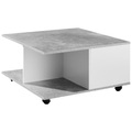 MID.YOU, MID.YOU Couchtisch in holzwerkstoff 70/70/36,5 cm , Couchtisch , Grau, Weiss , 2 Schubladen , 70x36.5 cm , melaminharzbeschichtet, foliert,Nachbildung , Stauraum, offenes Fach , 000850028503