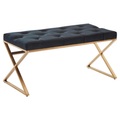 MID.YOU Sitzbank in textil schwarz , Wohnling , 90x46x44 cm , lackiert,Samt , 000850049401