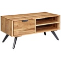MID.YOU Couchtisch in holz 95/45/45 cm , Wl6.154 , Naturfarben , Metall , Akazie , massiv , 1 Schubladen , 45x45 cm , lackiert,lackiert,Echtholz , Stauraum, offenes Fach , 000850065301