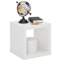 Carryhome Beistelltisch in holzwerkstoff 41/38/41 cm , Style , weiss , 38x41x41 cm , Dekorfolie,Nachbildung , offenes Fach , 000887021301