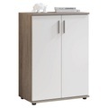 XXXLutz Kommode 60/82/35 cm , Bobby -Top- , weiss, Eichefarben , Holzwerkstoff , 1 Fächer , 60x82x35 cm , Dekorfolie,Nachbildung , 000887024101
