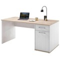 MID.YOU Schreibtisch 160/73/76 cm in weiss, eichefarben , Romance , Kunststoff , 73x76 cm , Dekorfolie,Nachbildung , 000887032305