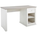 Hom`in Schreibtisch in holzwerkstoff 135/76/59 cm , Camron , Grau, weiss , Metall , 135x76x59 cm , Dekorfolie, Melamin,Nachbildung , 000003000115