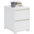 Carryhome Kommode 40/55/48 cm , Line -Top- , weiss , Holzwerkstoff , 2 Schubladen , 40x55x48 cm , Dekorfolie, Melamin,matt,Nachbildung , Beimöbel erhältlich,Beimöbel erhältlich,Beimöbel erhältlich , 000003003404