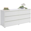 Carryhome Kommode 160/79/48 cm , Line , weiss , Holzwerkstoff , 160x79x48 cm , Dekorfolie, Melamin,matt,Nachbildung , Beimöbel erhältlich,Beimöbel erhältlich,Beimöbel erhältlich , 000003003407