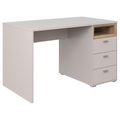 Hom`in Schreibtisch 120/70/74 cm in eichefarben, sandfarben , Nika , Holz , massiv , 3 Schubladen , 70x74 cm , matt, Dekorfolie,Echtholz,Nachbildung , 000003008309