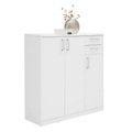 Xora Kommode 106/110/36 cm , Easy , weiss , Holzwerkstoff , 5 Fächer , 2 Schubladen , 106x110x36 cm , Dekorfolie,Nachbildung , Beimöbel erhältlich,Beimöbel erhältlich,Beimöbel erhältlich , 000017003009