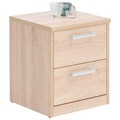 Xora Kommode 38/46/36 cm , Easy , Sonoma Eiche , Metall , 2 Schubladen , 38x46x36 cm , Dekorfolie,Nachbildung , Typenauswahl,Typenauswahl,Typenauswahl , 000017003101